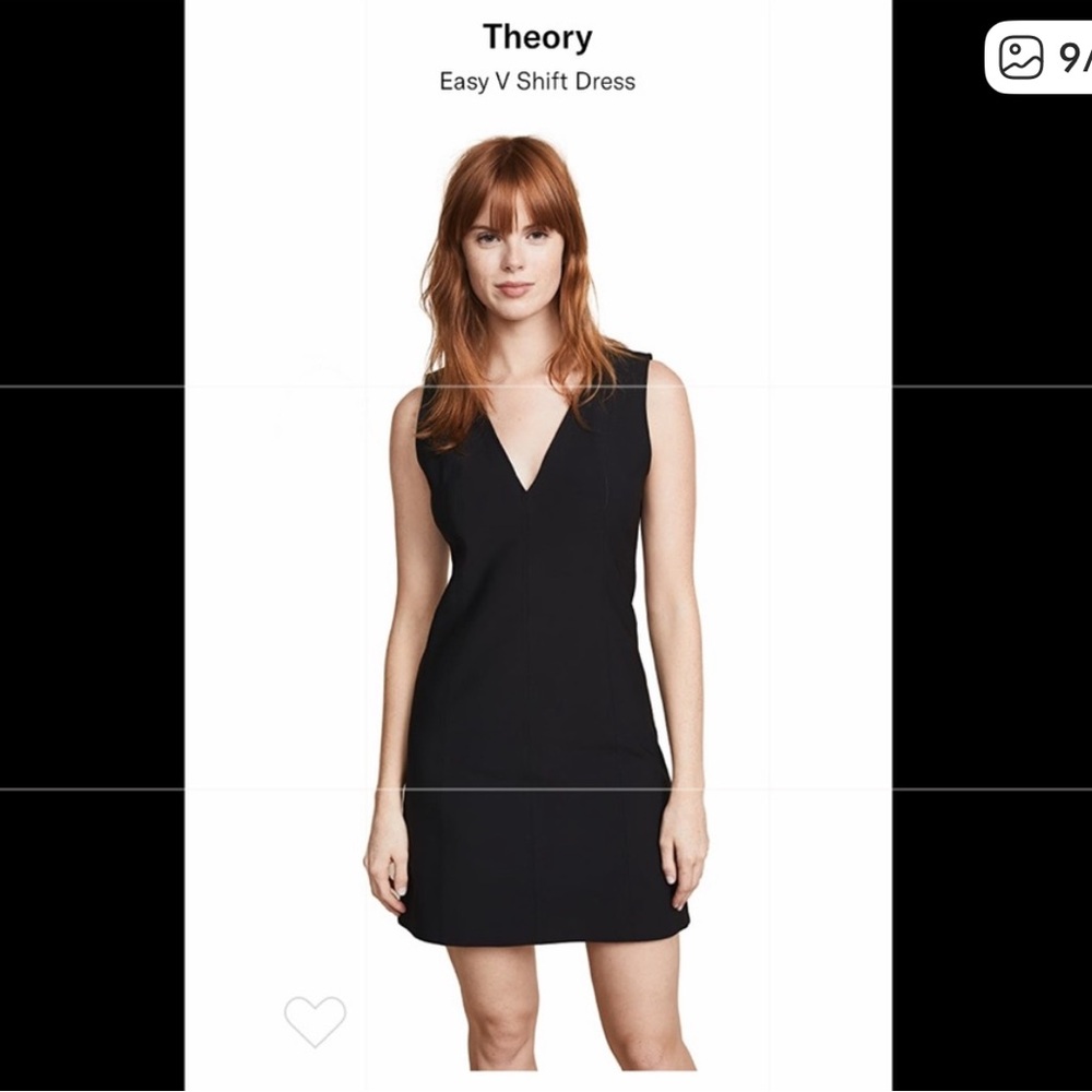 Theory Easy V Black Shift Dress
